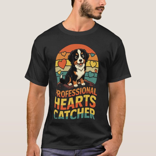 T-shirt Chasseur de cœurs professionnel Bernese Mountain D (Devant)