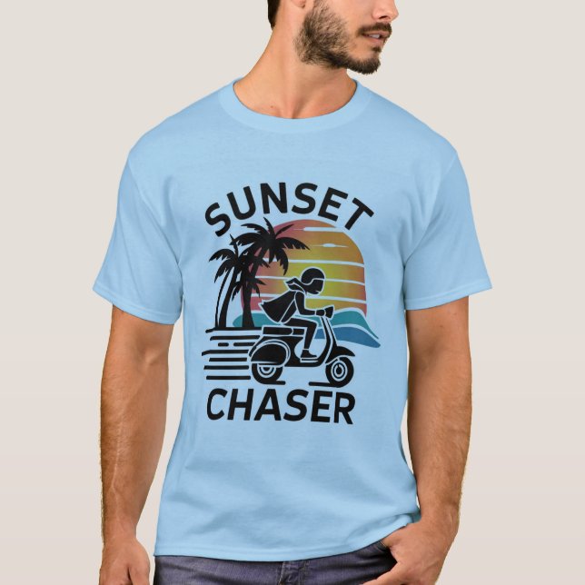 T-shirt Chasseur de coucher de soleil (Devant)