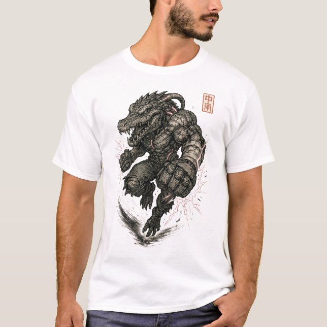T-shirt Chasseur de crocodile Cyberpunk (Devant)