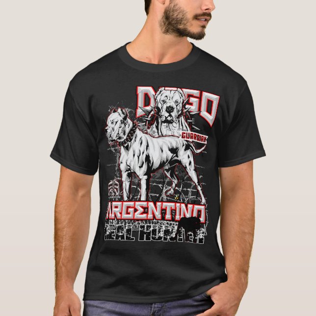 T-shirt Chasseur de Dogo Argentino d'élite vrai (Devant)