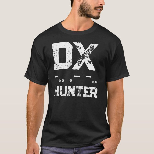 T-shirt Chasseur de DX en code Morse DAD (Devant)