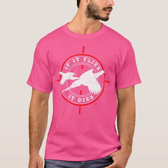 T-shirt Chasseur de faisans Noir Petit Col rond ajusté rég (Devant)