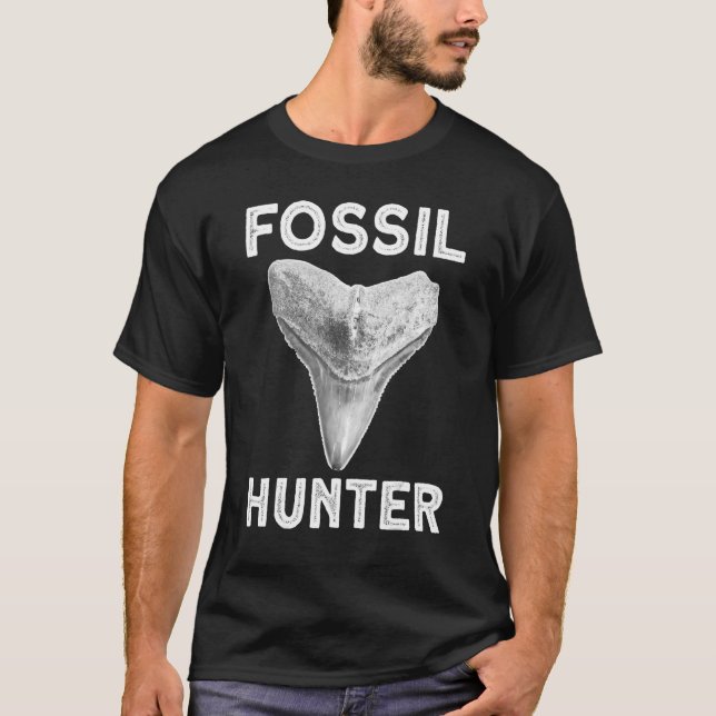 T-shirt Chasseur de fossiles de dents de requin (Devant)