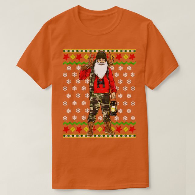 T-shirt Chasseur de Noël moche du Père Noël (Design devant)