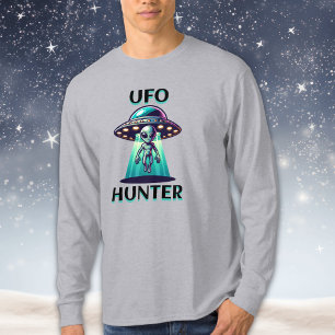 T-shirt Chasseur de OVNI   Art Ai avec OVNI et Extraterres