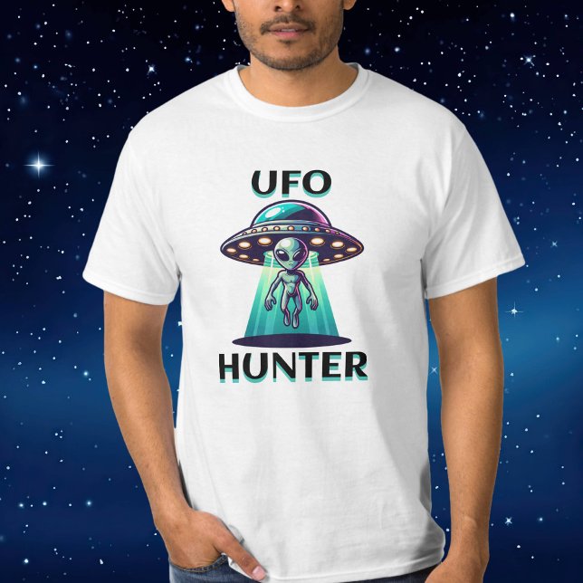 T-shirt Chasseur de OVNI | Art IA avec OVNI et Extraterres (Créateur téléchargé)