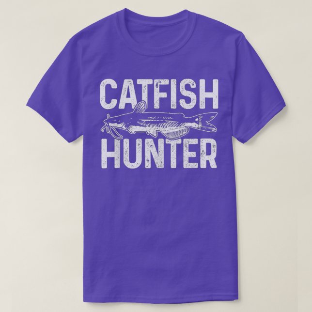 T-shirt Chasseur de poisson catfish Pêche Pêcheur Cadeau (Design devant)