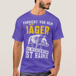 T-shirt Chasseur de prudence Le sanglier sauvage est inoff
