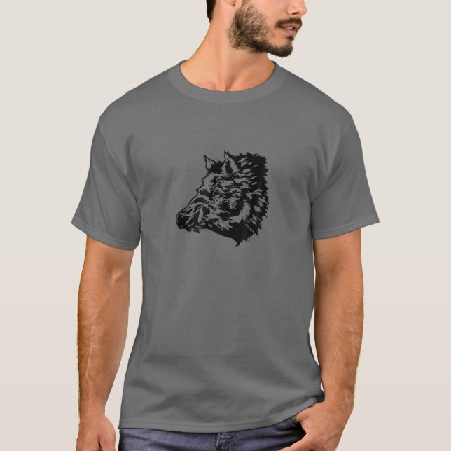 T-shirt Chasseur de sanglier sauvage drôle Chasse Sauvage  (Devant)
