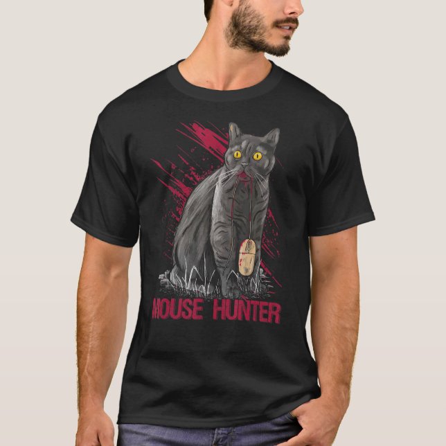 T-shirt Chasseur de souris avec chats (Devant)