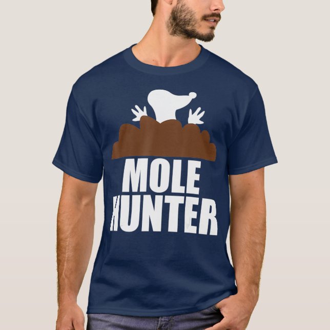 T-shirt Chasseur de taupe Chasse amusante dans les jardins (Devant)