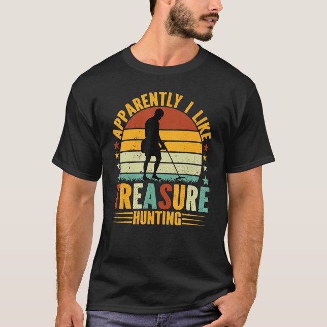 T-shirt Chasseur de trésor Métal Détection J'Aime Trésor H (Devant)