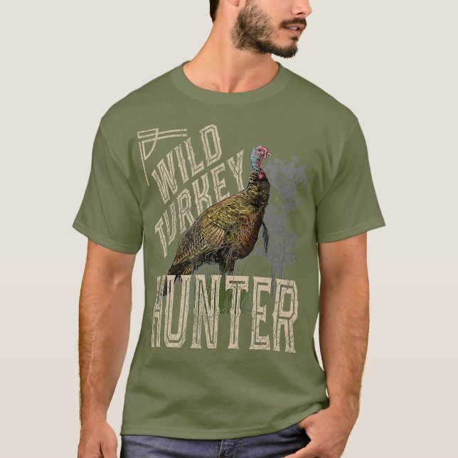 T-shirt Chasseur de Turquie sauvage look Vintage (Devant)