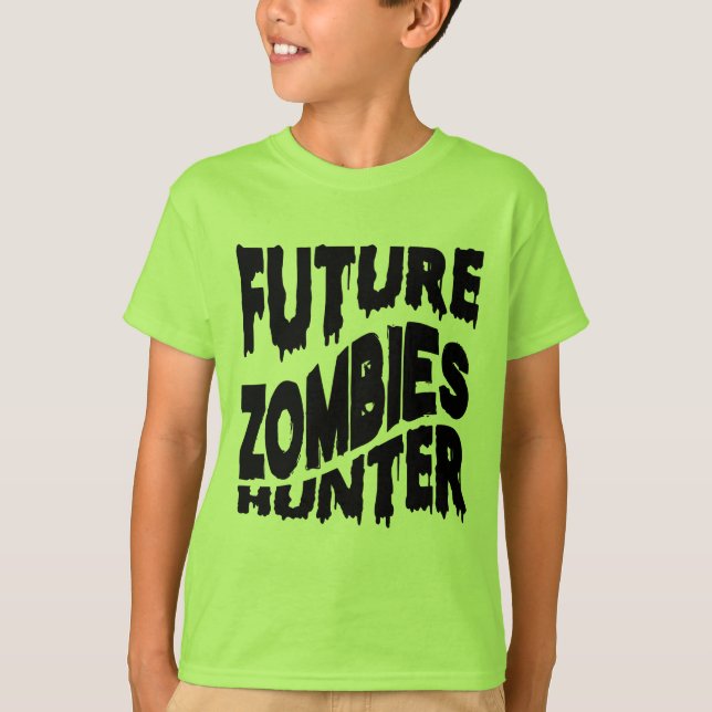 T-shirt Chasseur de zombies drôle futur Halloween (Devant)