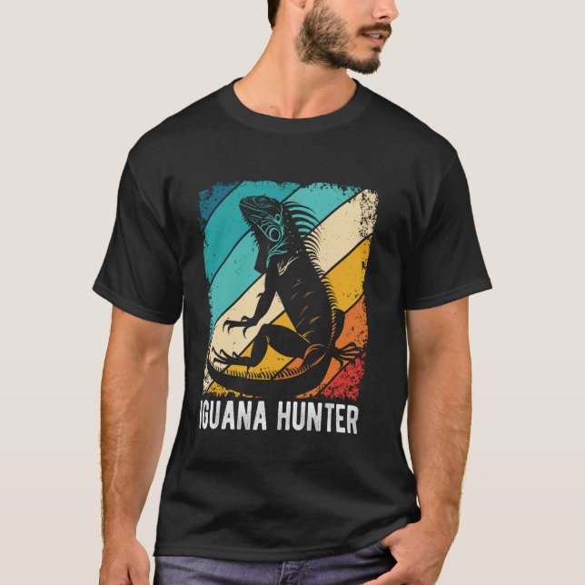 T-shirt CHASSEUR D'IGUANE Retro Iguana Hunter (Devant)