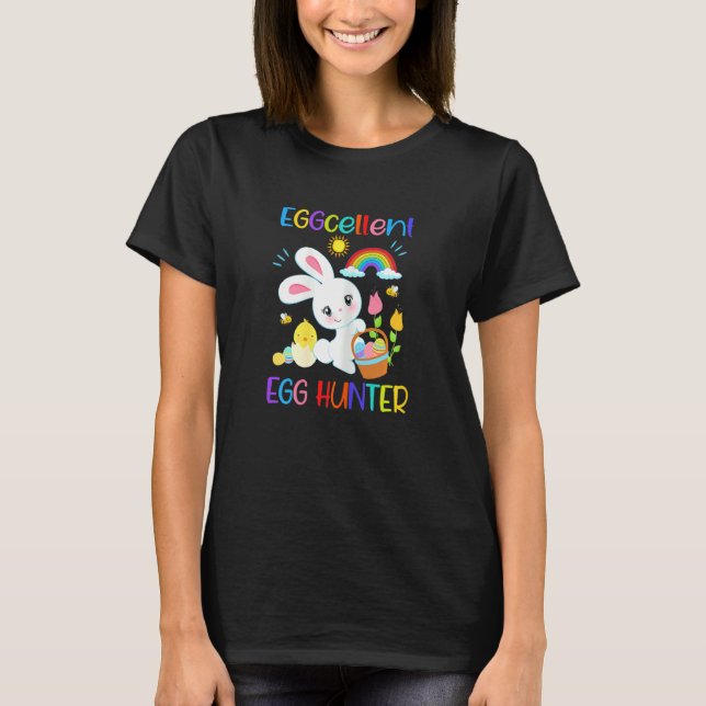 T-shirt Chasseur d'oeufs Eggceller Pun lapin de Pâques Chr (Devant)