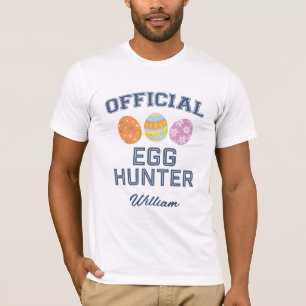T-shirt Chasseur d'Oeufs Officiel Nom Personnalisé Pâques