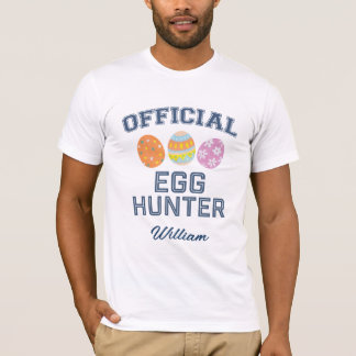 T-shirt Chasseur d'Oeufs Officiel Nom Personnalisé Pâques 