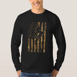 T-shirt Chasseur d'oiseaux faisan Drapeau américain Camouf