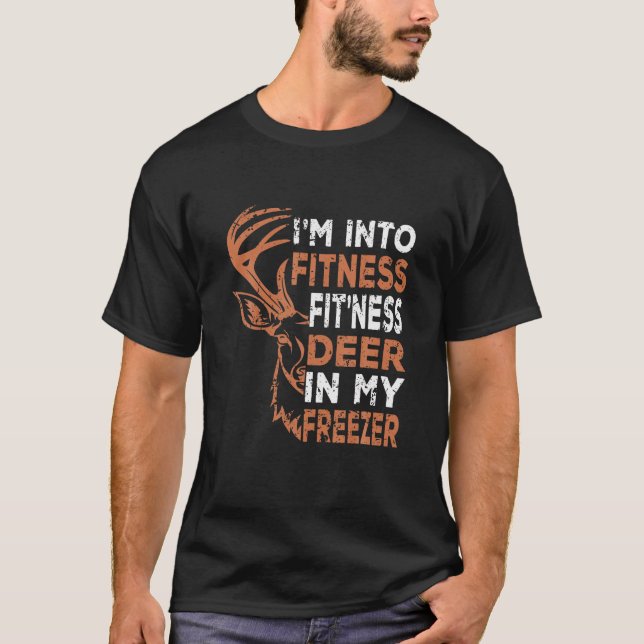 T-shirt Chasseur drôle Papa Je suis dans Fitness Deer Free (Devant)