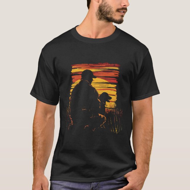 T-shirt chasseur et son chien fidèle vintage (Devant)