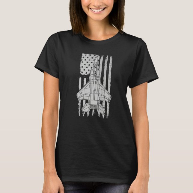 T-shirt Chasseur F 15 Eagle Drapeau Américain F15  (Devant)