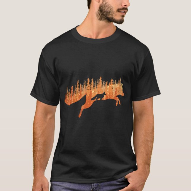 T-shirt Chasseur forestier de renard silhouette (Devant)