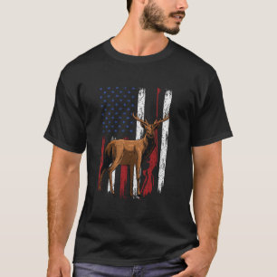 T-shirt Chasseur patriotique Deer Elk Buck chasse Elkaholi