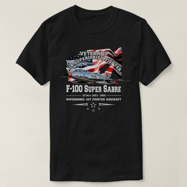 T-shirt chasseur supersonique F100 Super Saber (Design devant)
