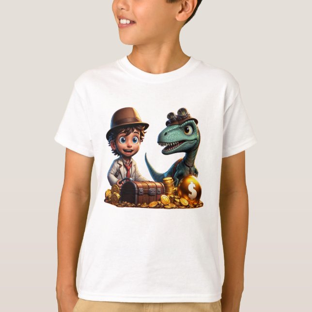 T-shirt "Chasseurs aventuriers de T-Rex et de trésor de ga (Devant)
