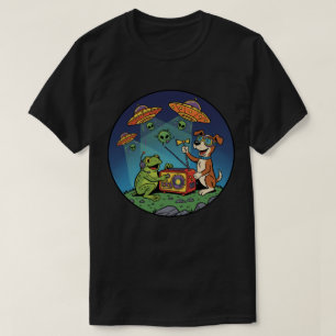 T-shirt Chasseurs d'aliens grenouille et chien - Radio Cos