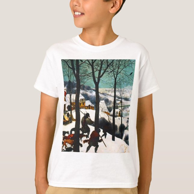 T-shirt Chasseurs dans le paysage de neige Pieter Bruegel (Devant)