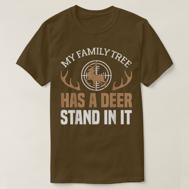 T-shirt Chasseurs De Cerfs Mens Mon Arbre Familial A Un St (Design devant)