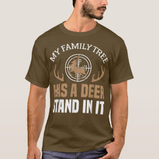 T-shirt Chasseurs De Cerfs Mens Mon Arbre Familial A Un St