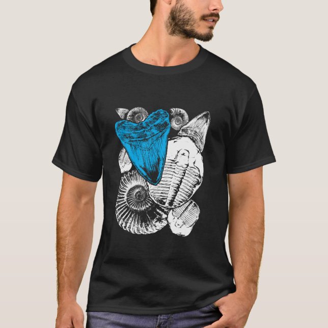 T-shirt Chasseurs de fossiles paléontologie Long Manche T  (Devant)