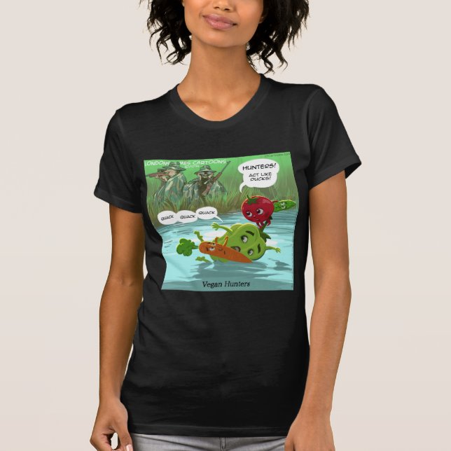 T-shirt Chasseurs Végétaliens Drôles (Devant)