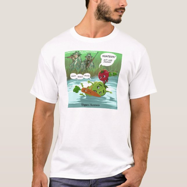 T-shirt Chasseurs Végétaliens Drôles (Devant)
