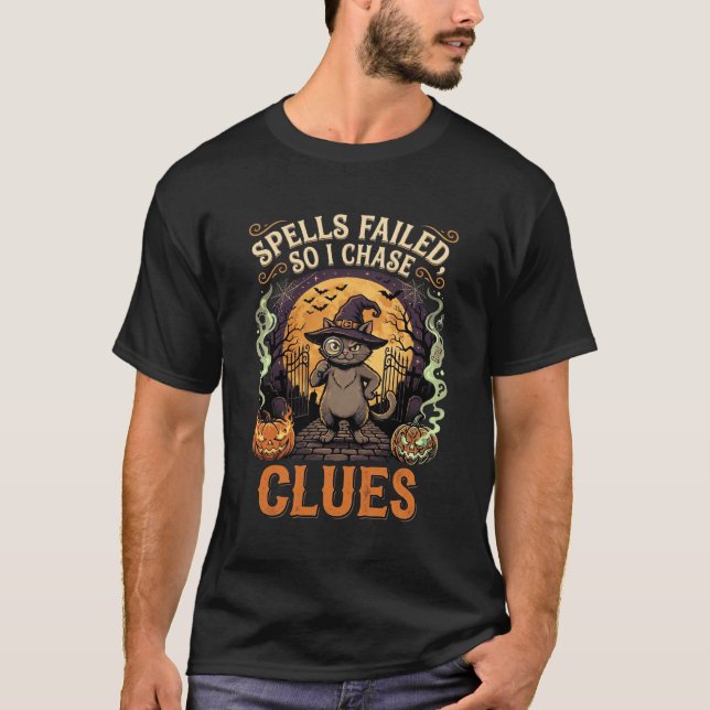 T-shirt Chasseuse d'indices de sorcière d'Halloween (Devant)