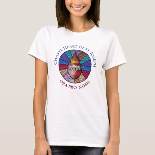 T-shirt Chaste Heart of St. Joseph Design en verre tendu