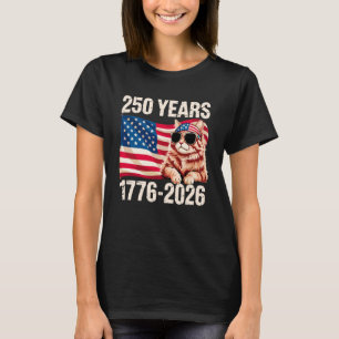 T-shirt Chat 250 Ans Drapeau Américain 250e Anniversaire 4