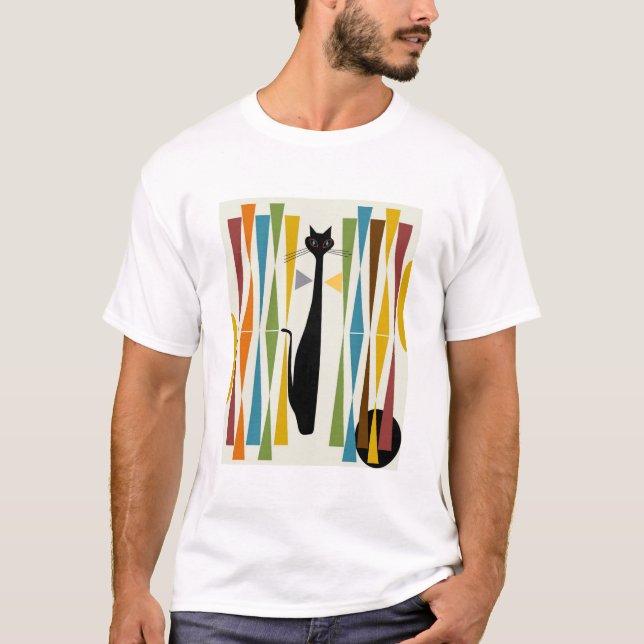 T-shirt Chat 2 d'art de MidMod (Devant)