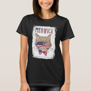 T-shirt Chat 4 juillet Cadeau Meowica Merica Hommes États-
