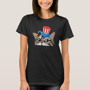 T-shirt Chat 4 juillet drôle chaton Kitty patriotique amou