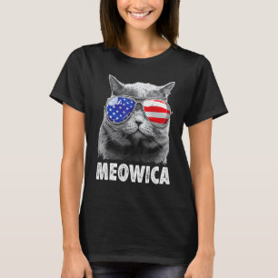 T-shirt Chat 4 juillet Meowica Merica Hommes Drapeau amé