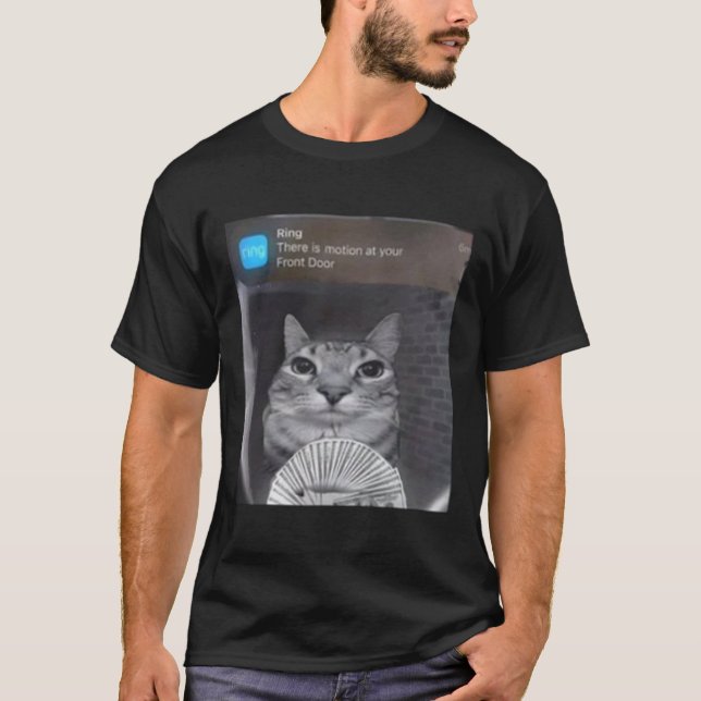 T-shirt Chat à anneau avec mème de mouvement (Devant)