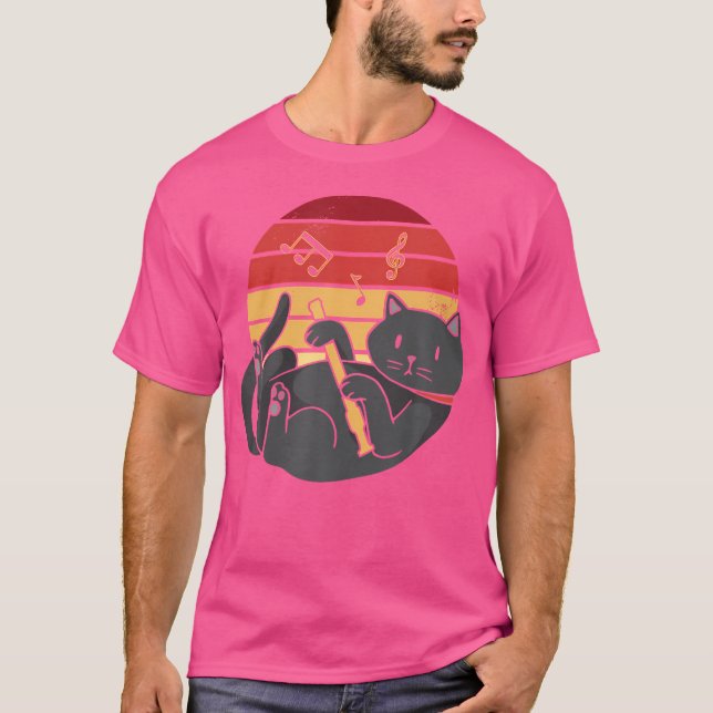 T-shirt Chat à bouchon amusant - Flûte (Devant)