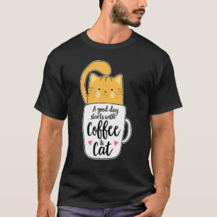 T-shirt Chat à café orange Mug Cat