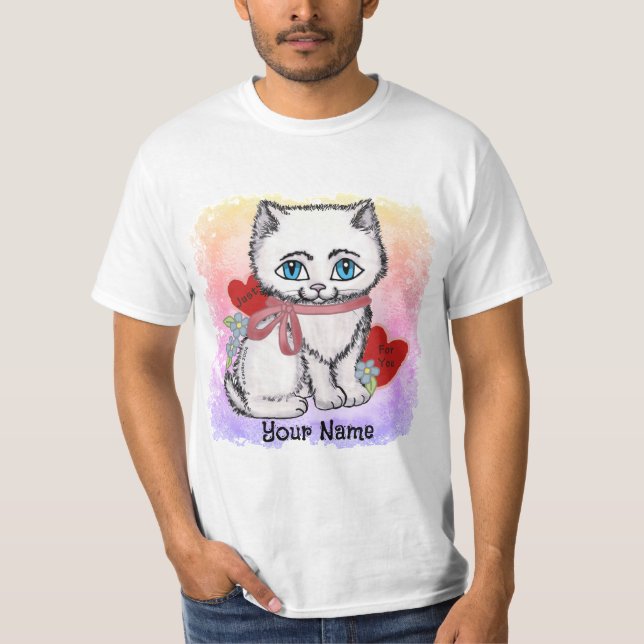 T-shirt Chat à chaton blanc (Devant)