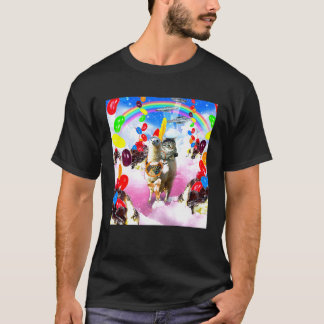 T-shirt Chat à cheval sur un lama avec sundae et bonbons P