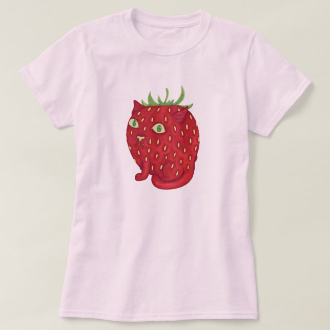 T-shirt Chat à la crème de fraise (Design devant)